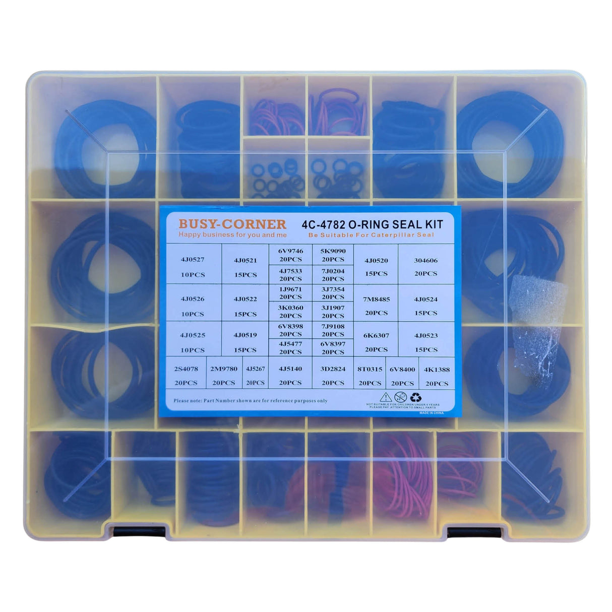 Caterpillar 4C-4782 O-Ring Kit – 580pc SAE, ORFS & Flange Seal Set