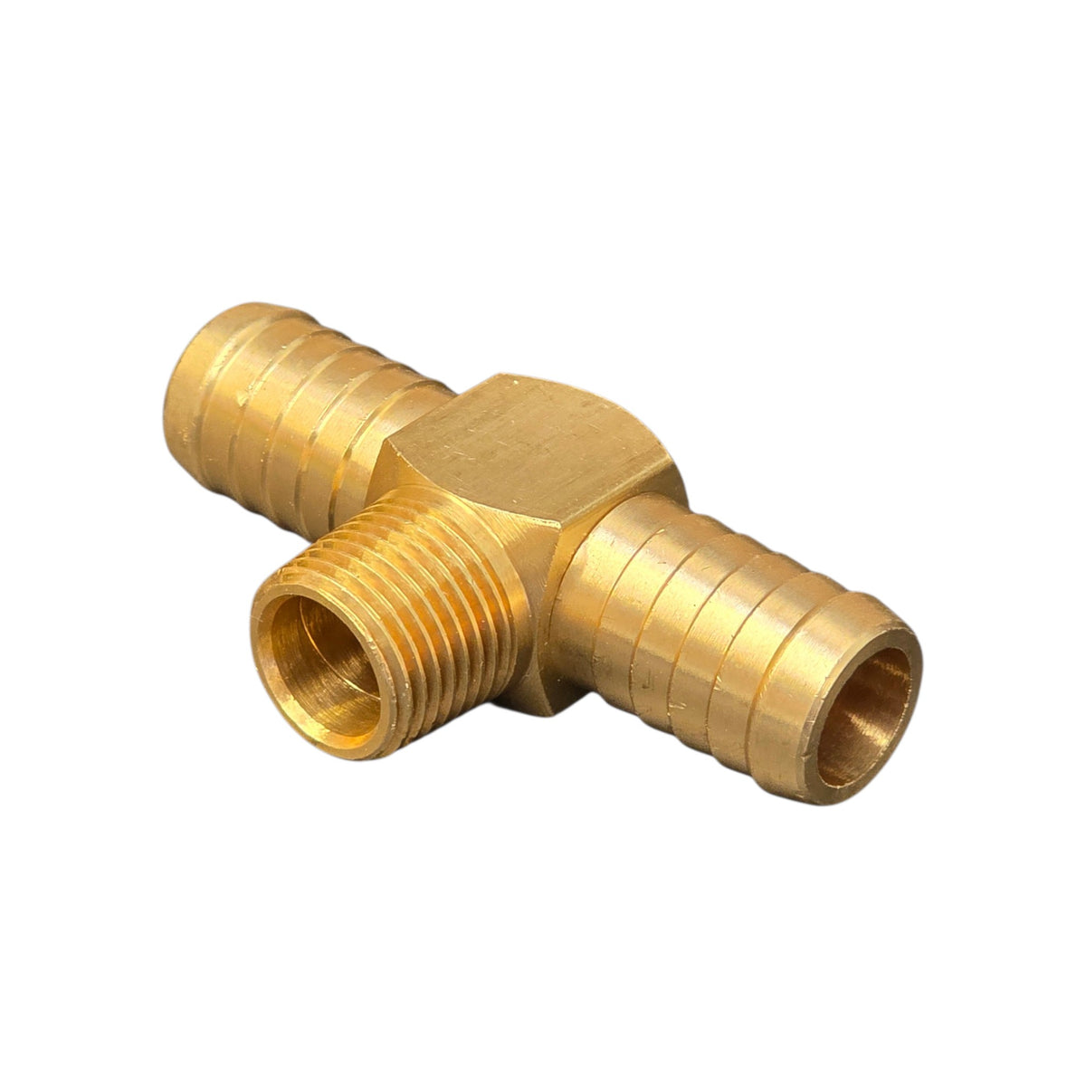 P12 Brass Male Branch Hose Tee – Hose Tail x BSPT Male