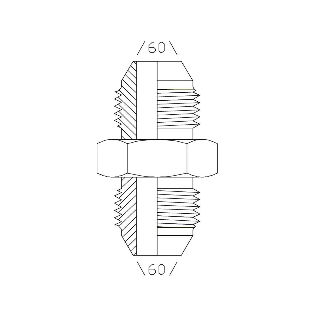 KMM-KMM - JIS Metric (Komatsu) Male x JIS Metric Male