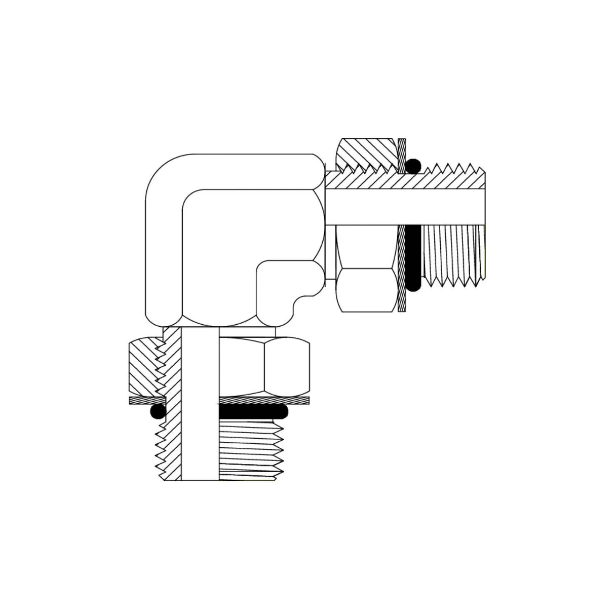 UNM-UNM90 – UNO Male × UNO Male 90° Elbow | Hydraulic Adaptor | Tas Hose