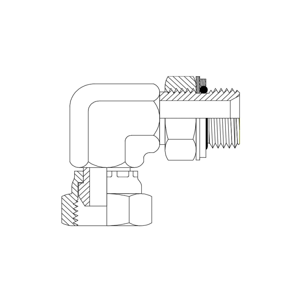 BPM-BPFX90 - BSPP Male x BSPP Female Swivel 90° Elbow