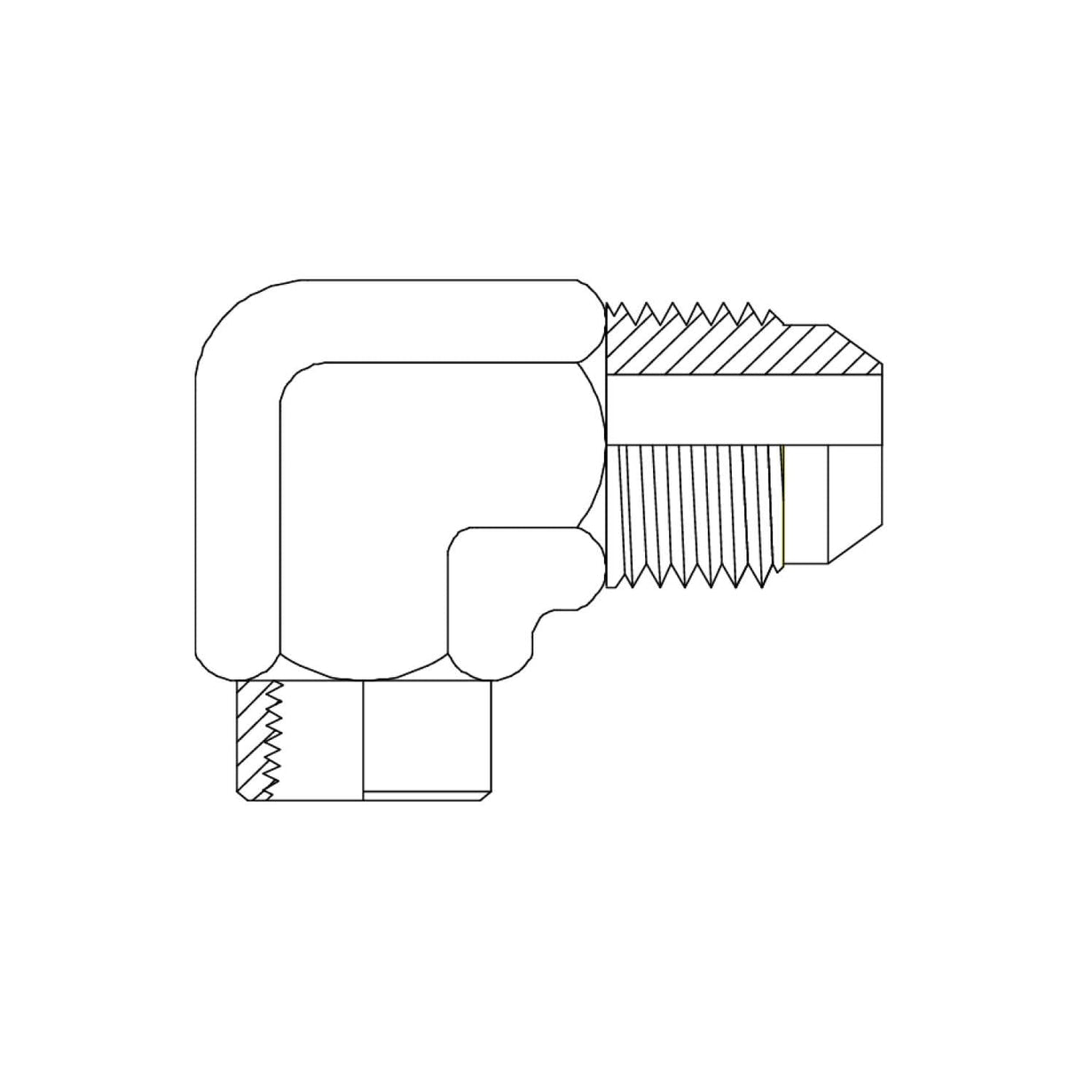 JIC Male × BSPT Fixed Female 90° Elbow