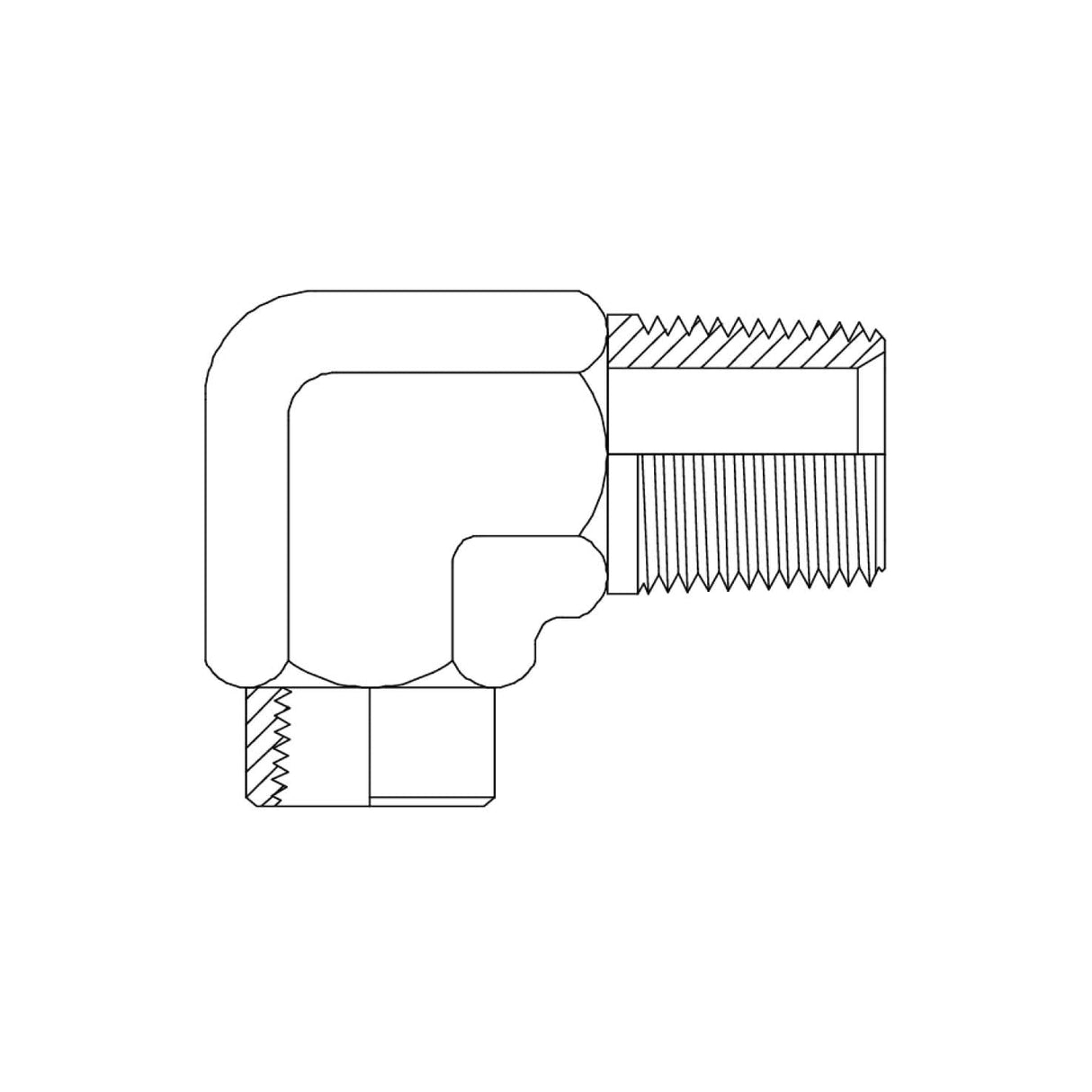 BTM-BTF90 - BSPT Male x BSPT Fixed Female 90° Elbow