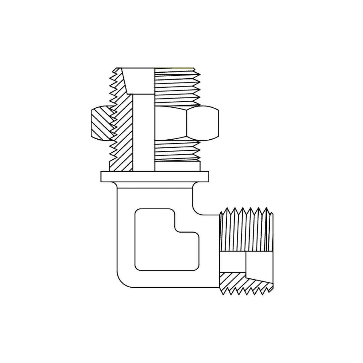 DIN Metric Male Bulkhead x Male 90 Degree Adaptor