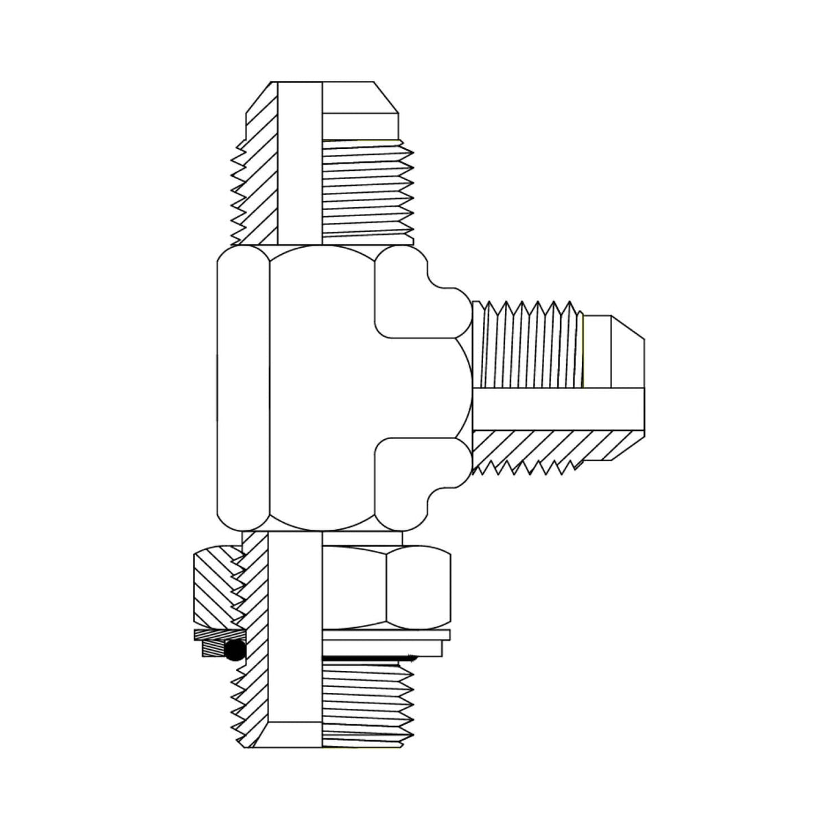 JIC Male × BSPP Male Run Tee | Hydraulic Adaptor