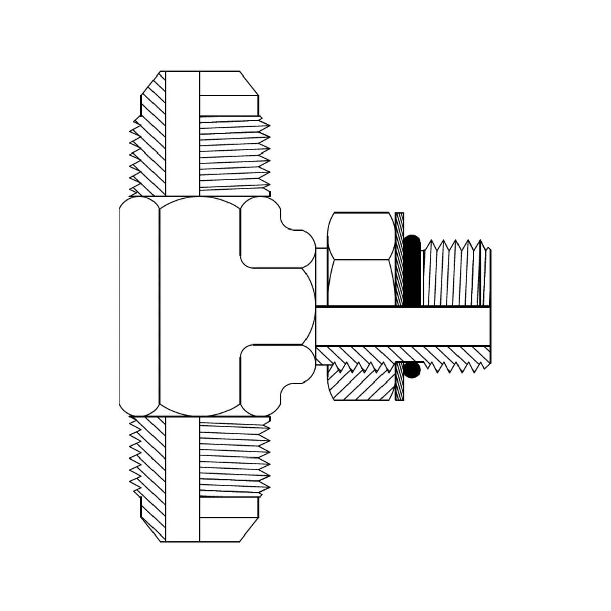 JIC Male × UNO Male Branch Tee | Hydraulic Adaptor
