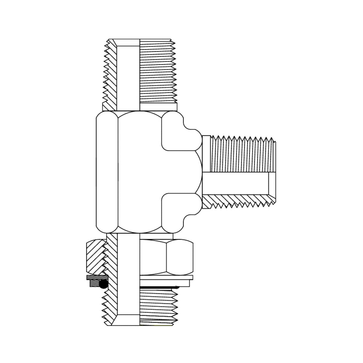 BSP Tapered Male x BSP Parallel Male Run Tee
