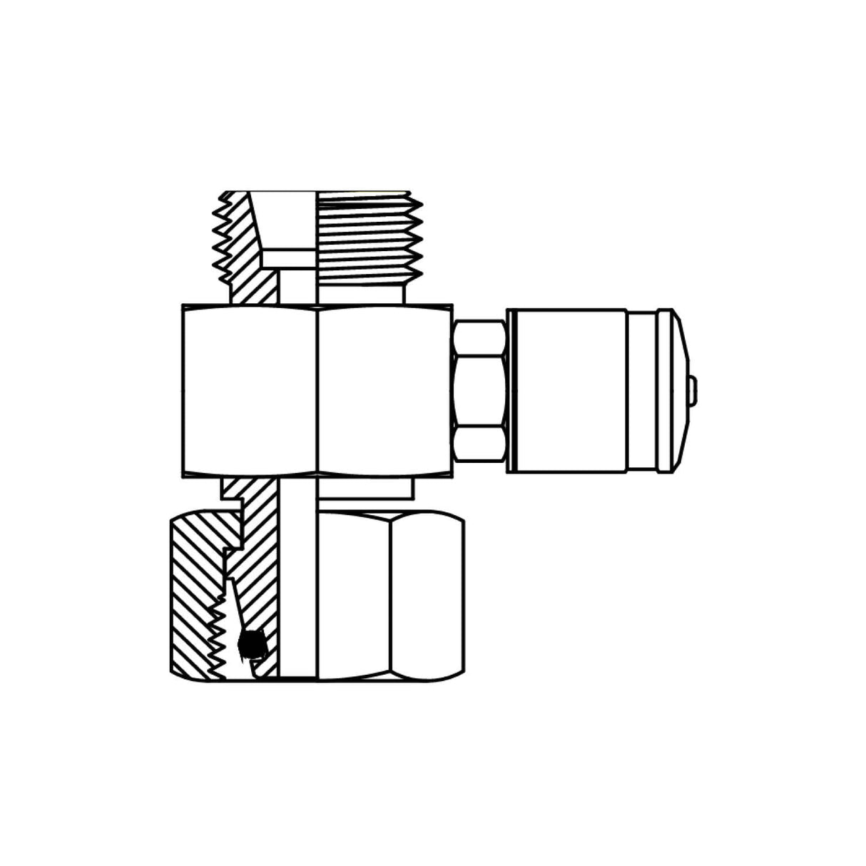 DIN Metric Light Inline Test Point × 1/8 BSPP | Tas Hose