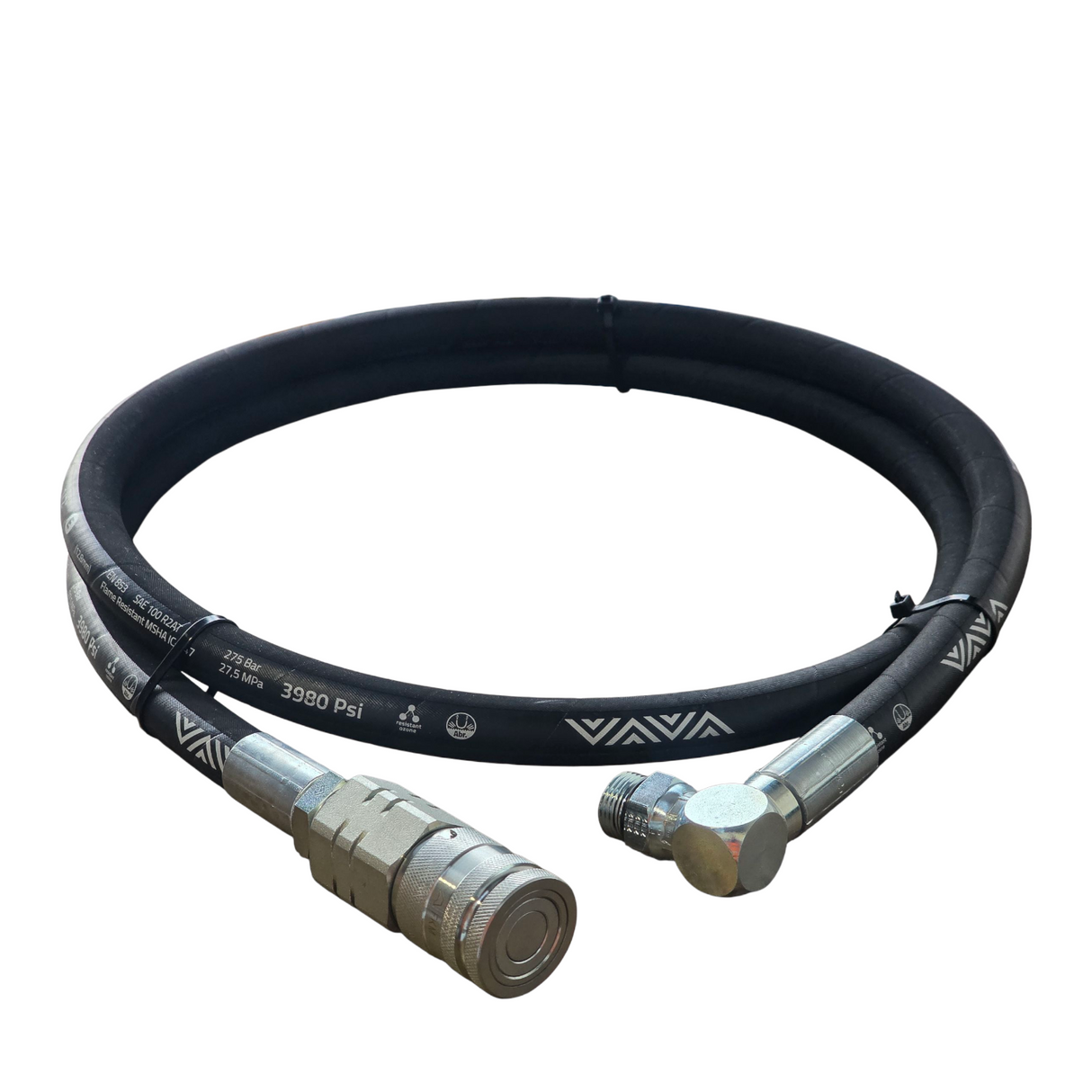 Auger Hose Kit – 2.2m 1/2" Vitillo 2SN with 7/8" UNO 90° x 1/2" BSPP