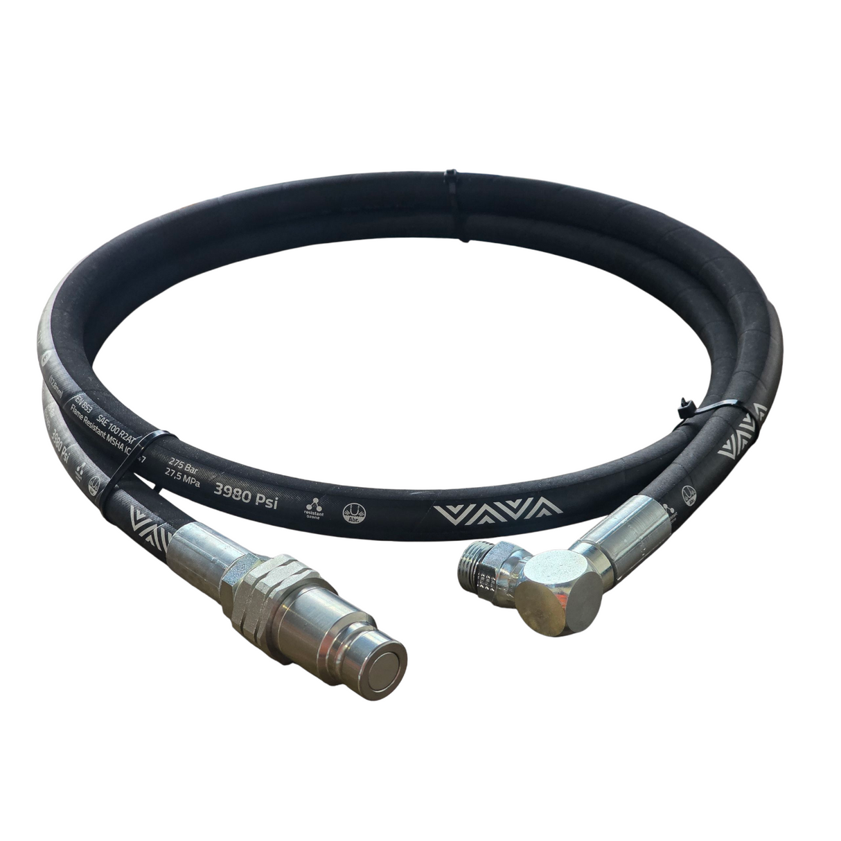 Auger Hose Kit – 2.2m 1/2" Vitillo 2SN with 7/8" UNO 90° x 1/2" BSPP