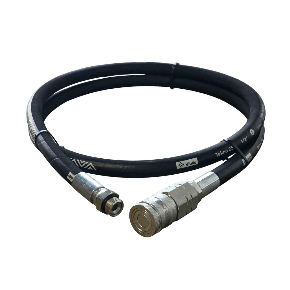 Auger Hose Kit – 2.2m 1/2" Vitillo 2SN with 7/8" UNO x 1/2" BSPP