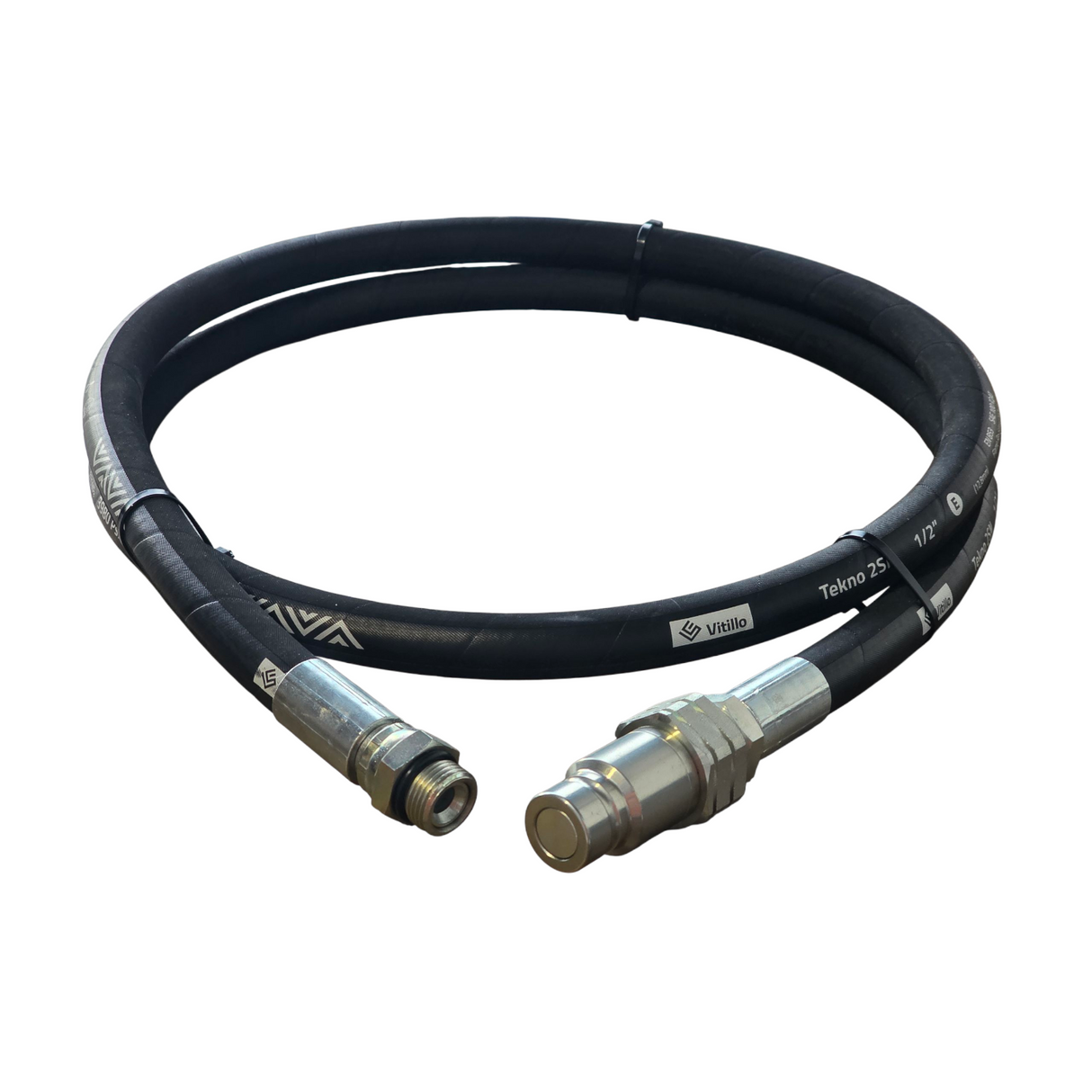 Auger Hose Kit – 2.2m 1/2" Vitillo 2SN with 7/8" UNO x 1/2" BSPP