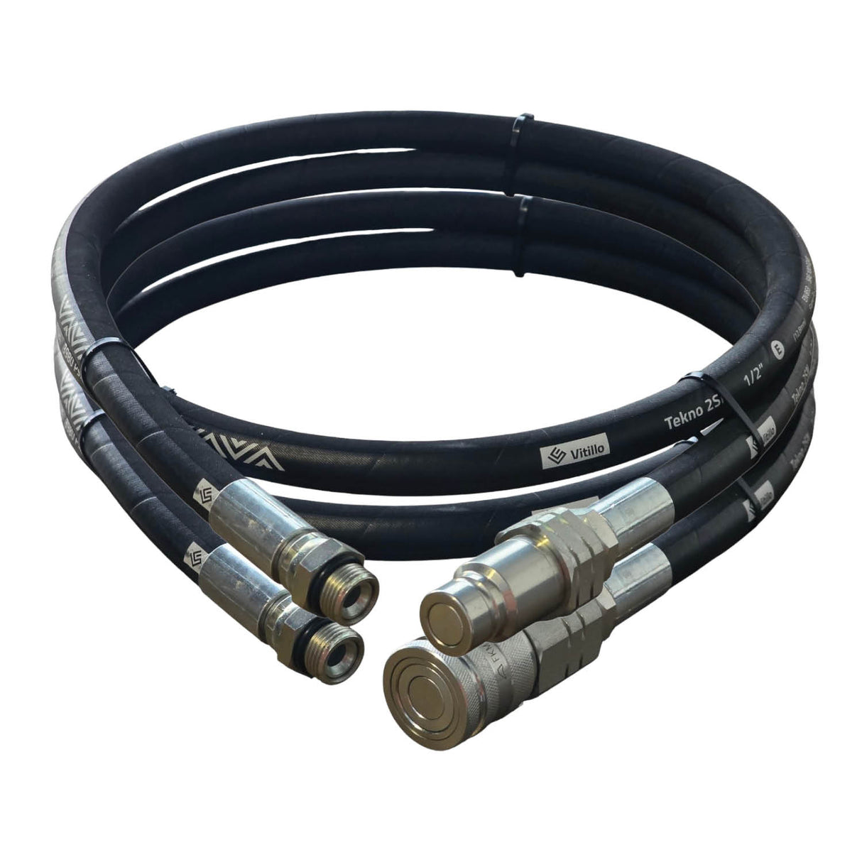 Auger Hose Kit – 2.2m 1/2" Vitillo 2SN with 7/8" UNO x 1/2" BSPP