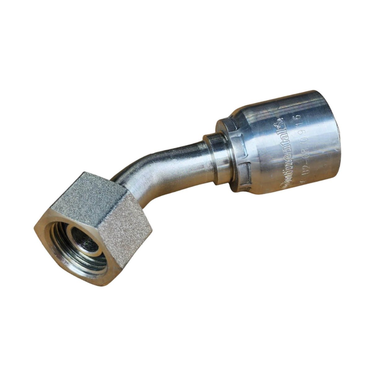 B2-BPFX45 BSPP Female Swivel 45° One-Piece Crimp Fitting