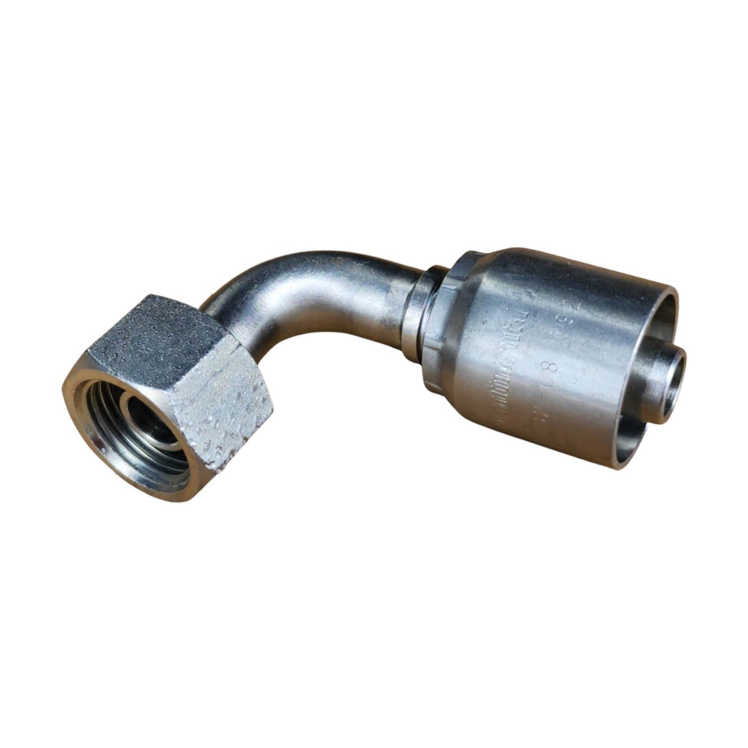 B2-BPFX90 BSPP Female Swivel 90° One-Piece Crimp Fitting