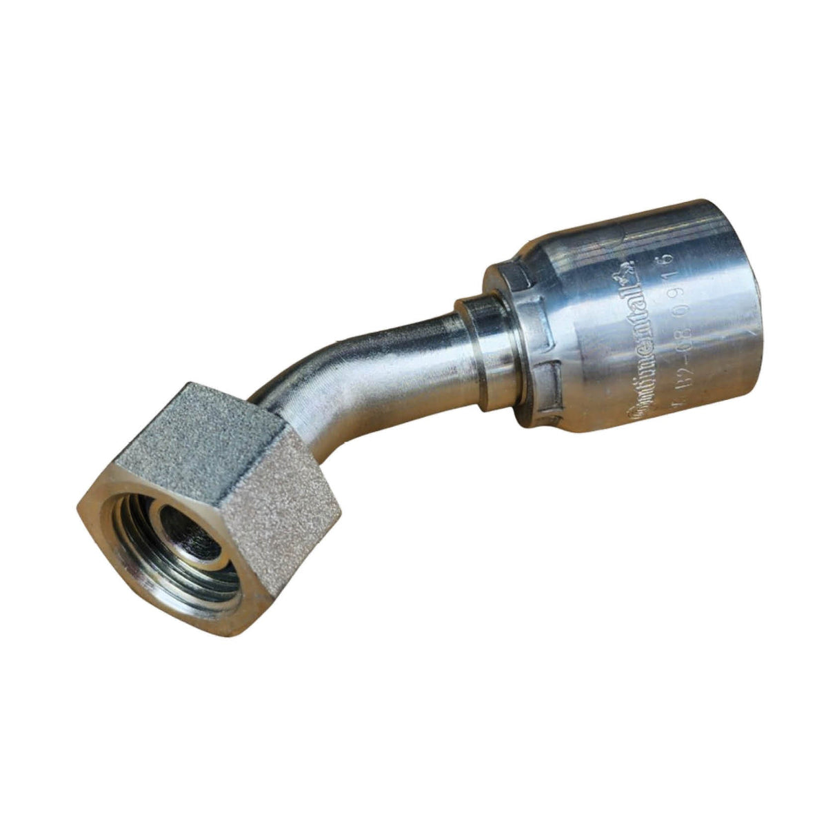 B2-DHFX45 DIN Metric Heavy Female Swivel 45° Crimp Fitting