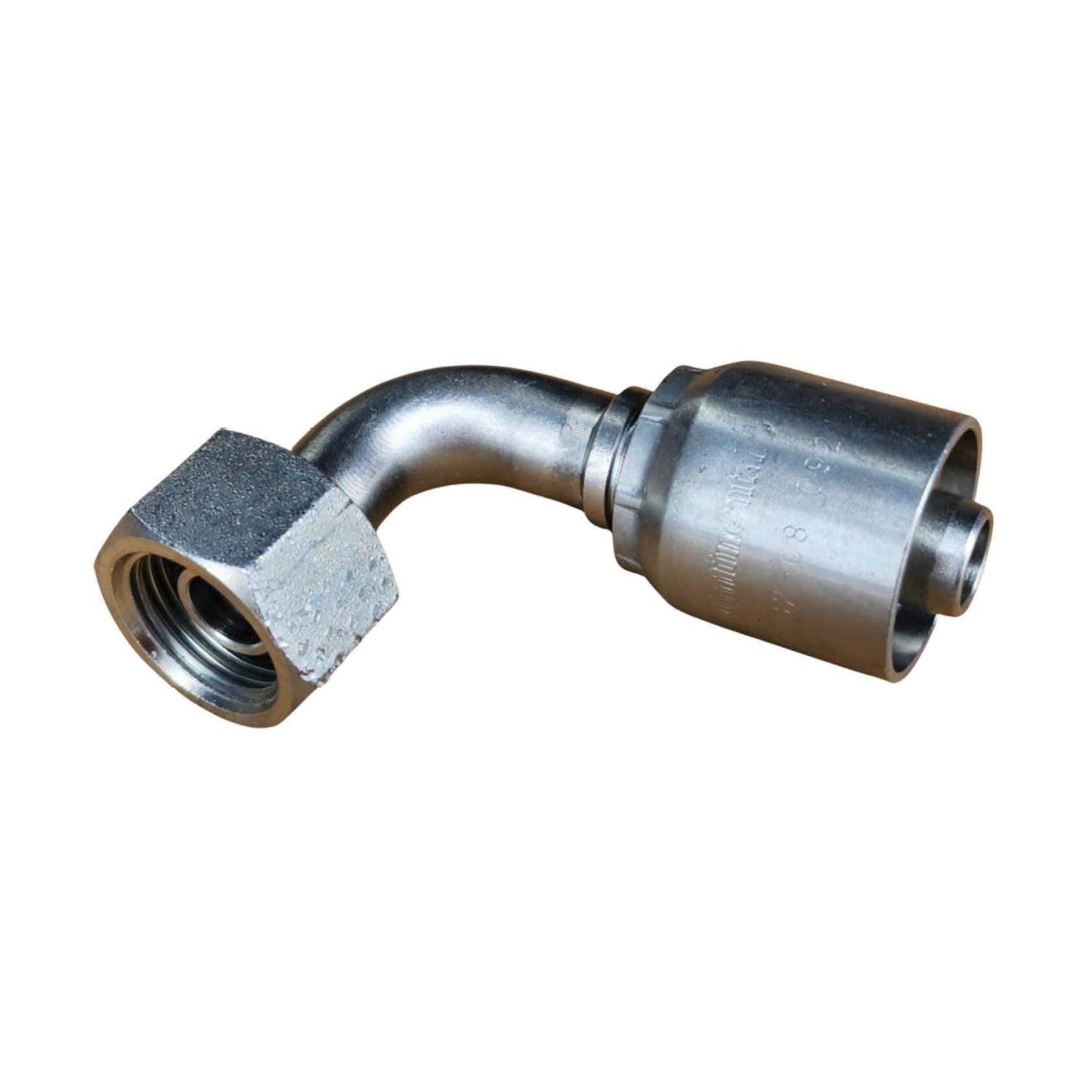 B2-DHFX90 DIN Metric Heavy Female Swivel 90° Crimp Fitting