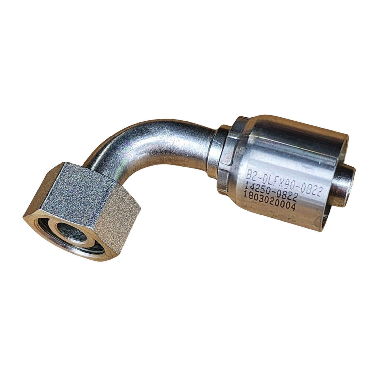 B2-DLFX90 DIN Metric Light Female Swivel 90° Crimp Fitting