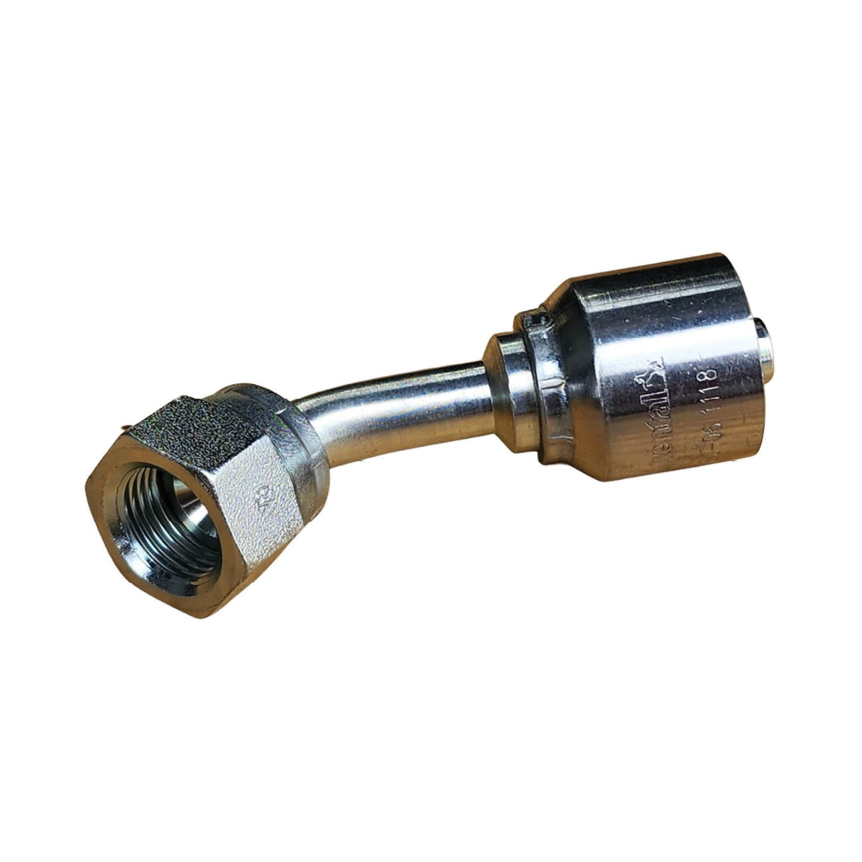 B2-SFFX45 SAE 45° Flare Female Swivel 45° One-Piece Crimp Fitting