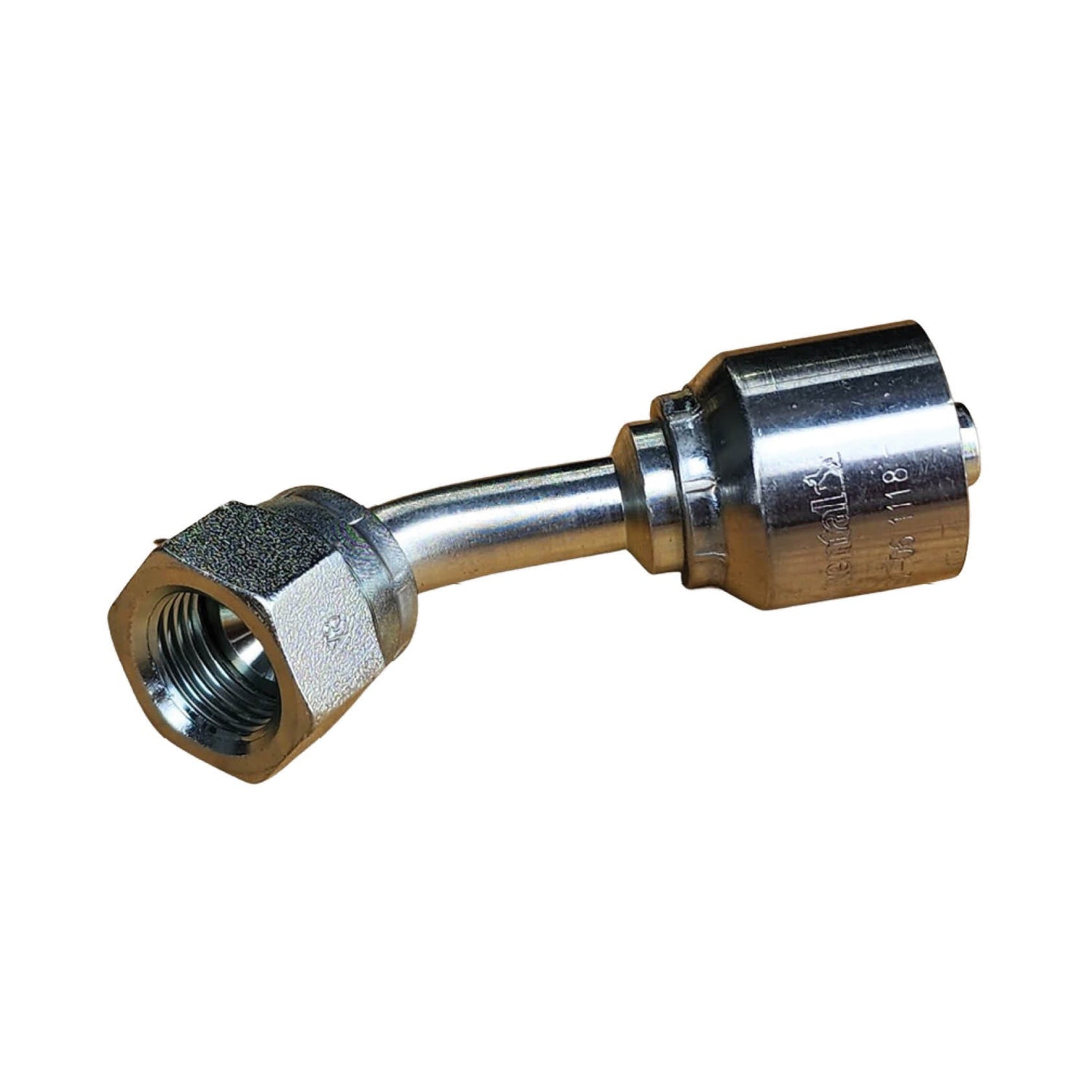 B2-SFFX45 SAE 45° Flare Female Swivel 45° One-Piece Crimp Fitting