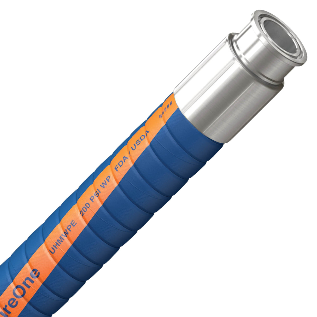 Continental PureOne 38mm food and beverage hose assembly with 1.5-inch Tri-Clamp fittings