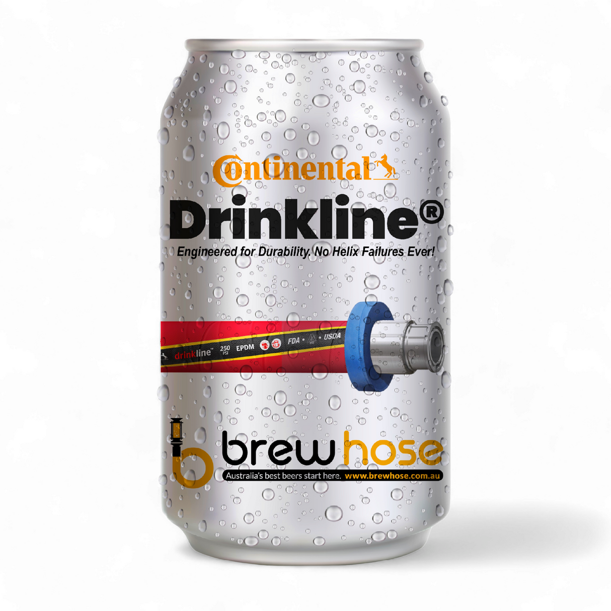 Continental Drinkline | Brewery Hose Assembly | 1.5" Tri-Clamp Crimped Ends
