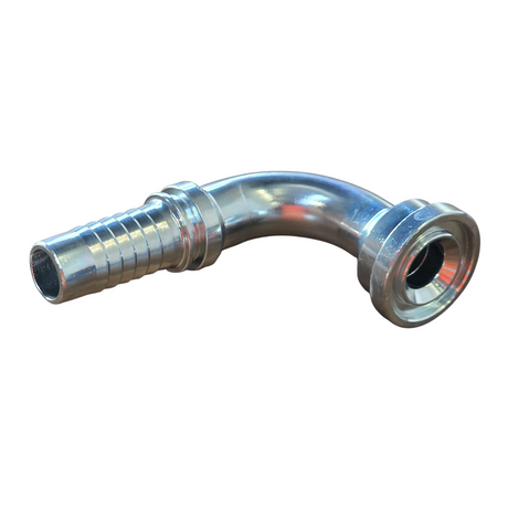 Code 61 flange 90 degree elbow two-piece crimp tail heavy-duty hydraulic fitting made from zinc-plated steel