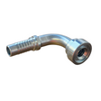 Caterpillar style flange 90 degree elbow two-piece crimp tail heavy-duty hydraulic fitting made from zinc-plated steel