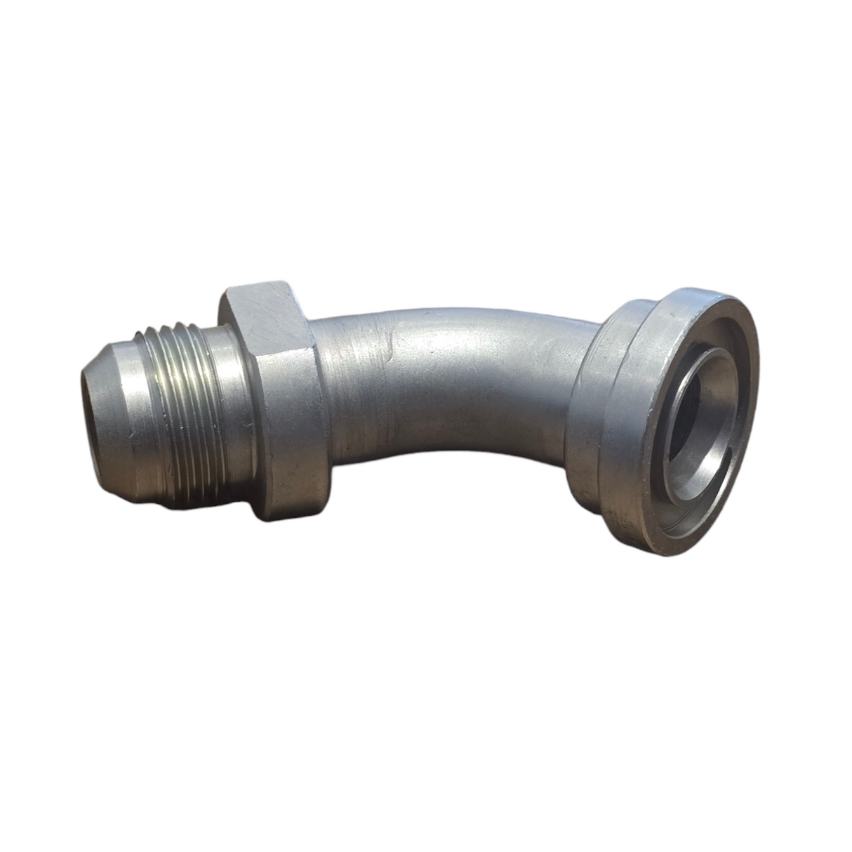 JIC Male × Code 62 Flange 45° Swept Elbow