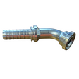 Code 62 flange 45 degree elbow hyperspiral two-piece crimp tail hydraulic fitting made from zinc-plated steel