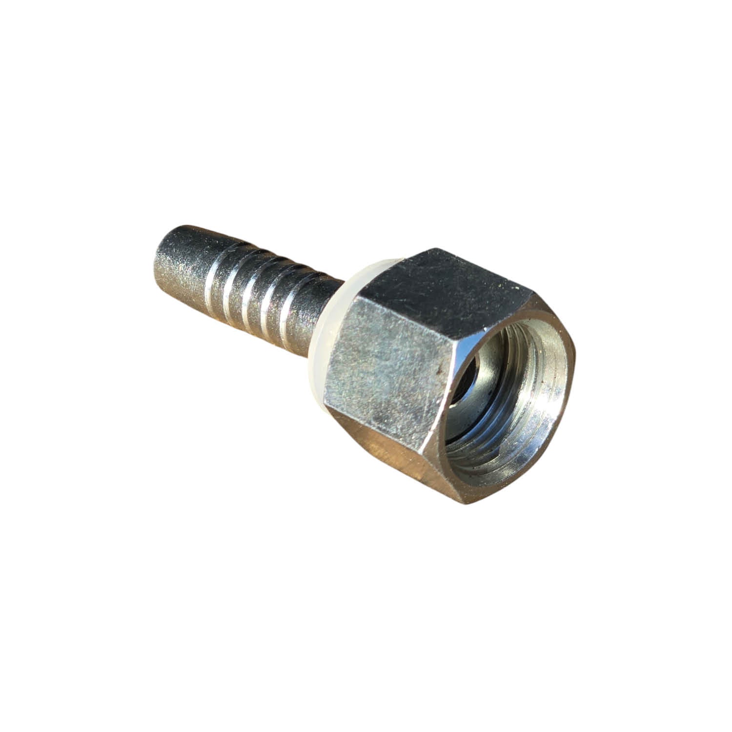 Chinese flat face metric two-piece crimp tail hydraulic fitting made from zinc-plated steel