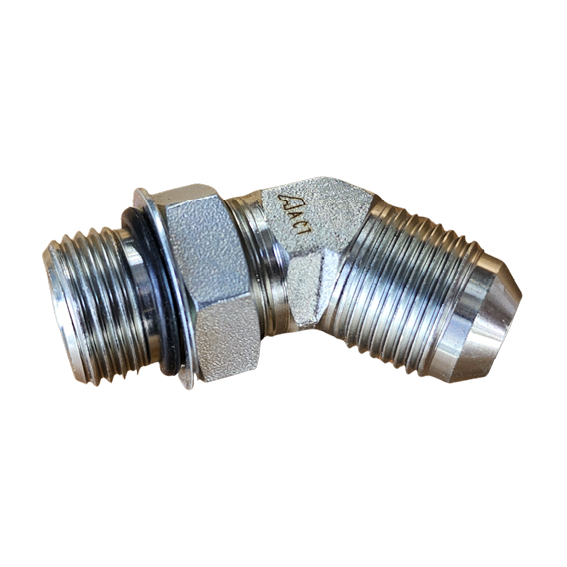 JCM-UNM45 – JIC Male × UNO Male 45° Elbow | Hydraulic Adaptor