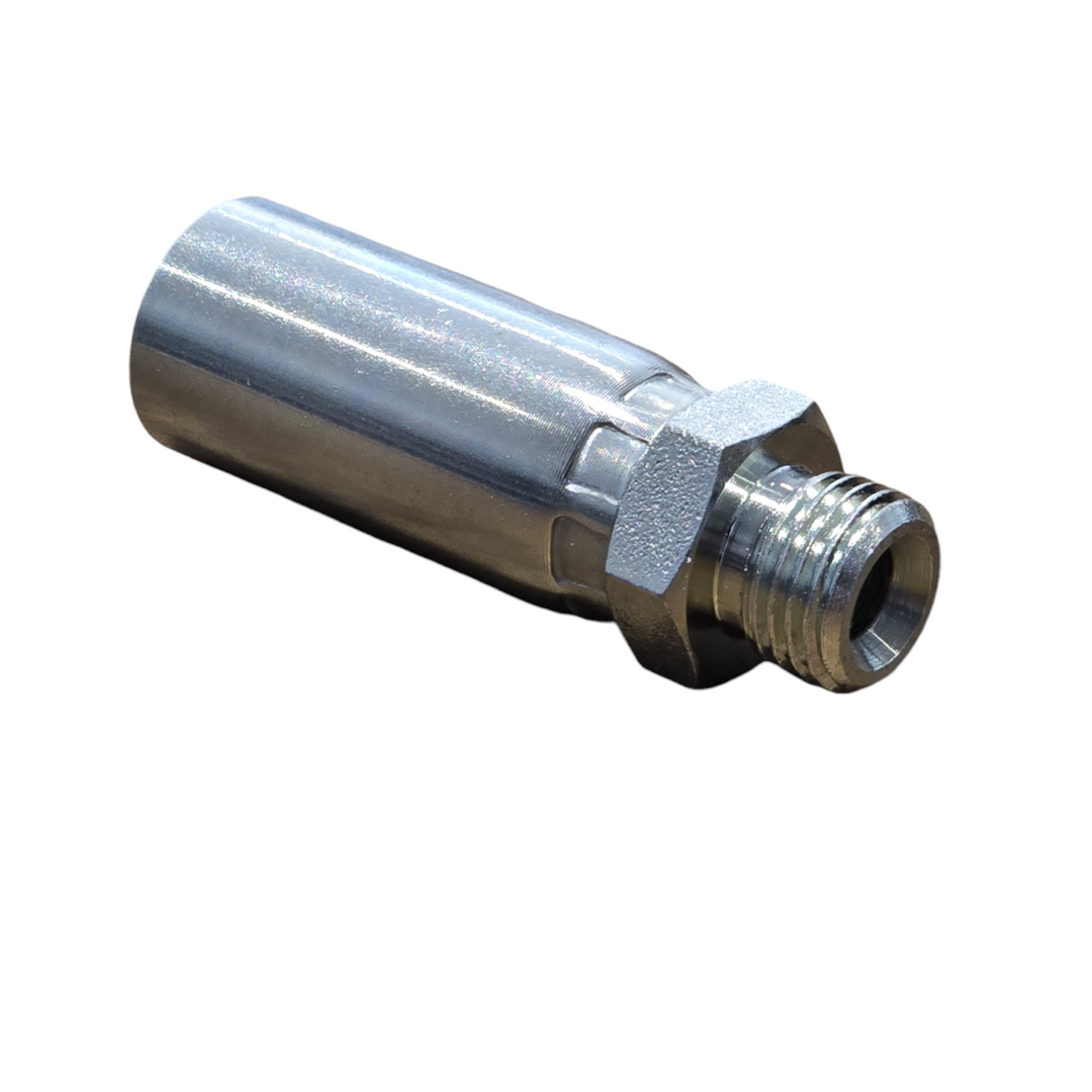 Sewer jetter hose one piece crimp tail fitting for repairing small jetting hoses up to 3/8 inch