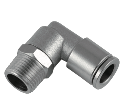 NICKEL PLATED BRASS PUSHFIT ELBOW MALE BSP - 8MM X 1/8IN