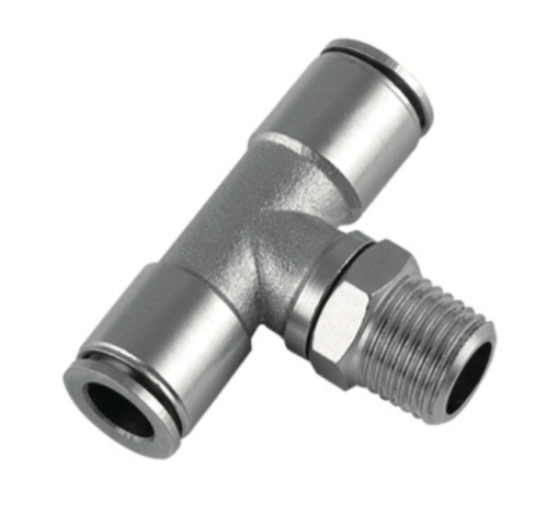 NICKEL PLATED BRASS PUSHFIT BRANCH TEE MALE BSP - 8MM X 1/8IN