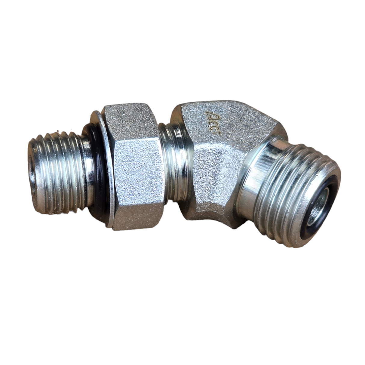 ORFS Male × UNO Male 45° Elbow | Hydraulic Adaptor | Tas Hose