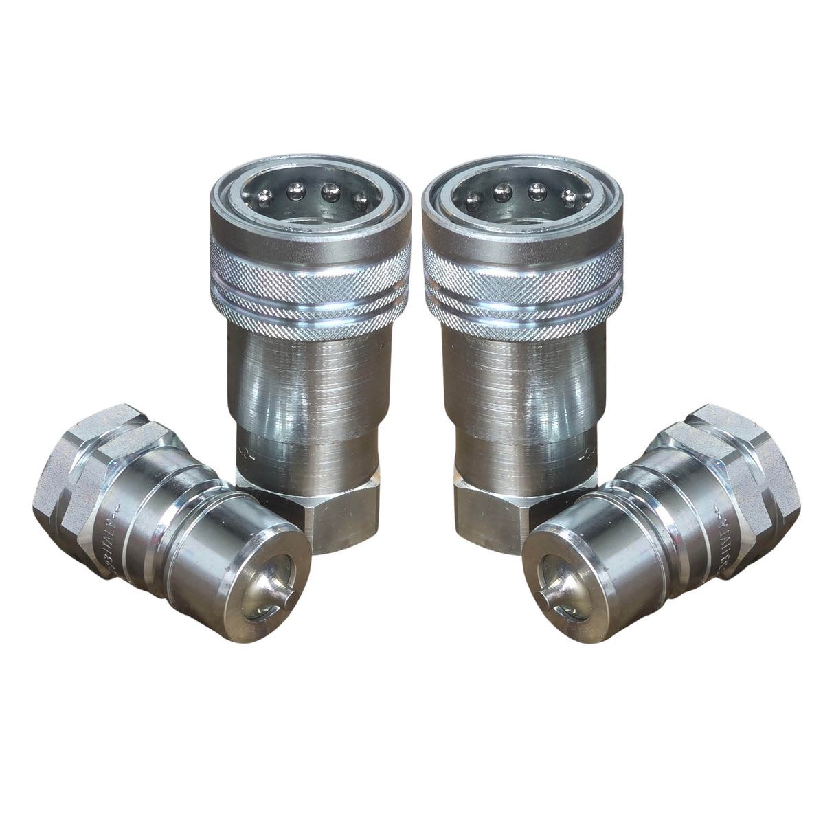 2 x Sets 1/2" BSP Genuine DNP Italy ISO-A Poppet Quick Couplings 7241-1 A
