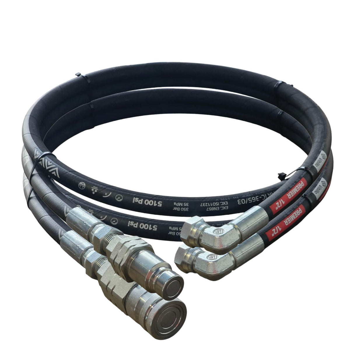 Auger Hose – 1/2" BSPP Compact 90° Elbow x 1/2" BSPP Male