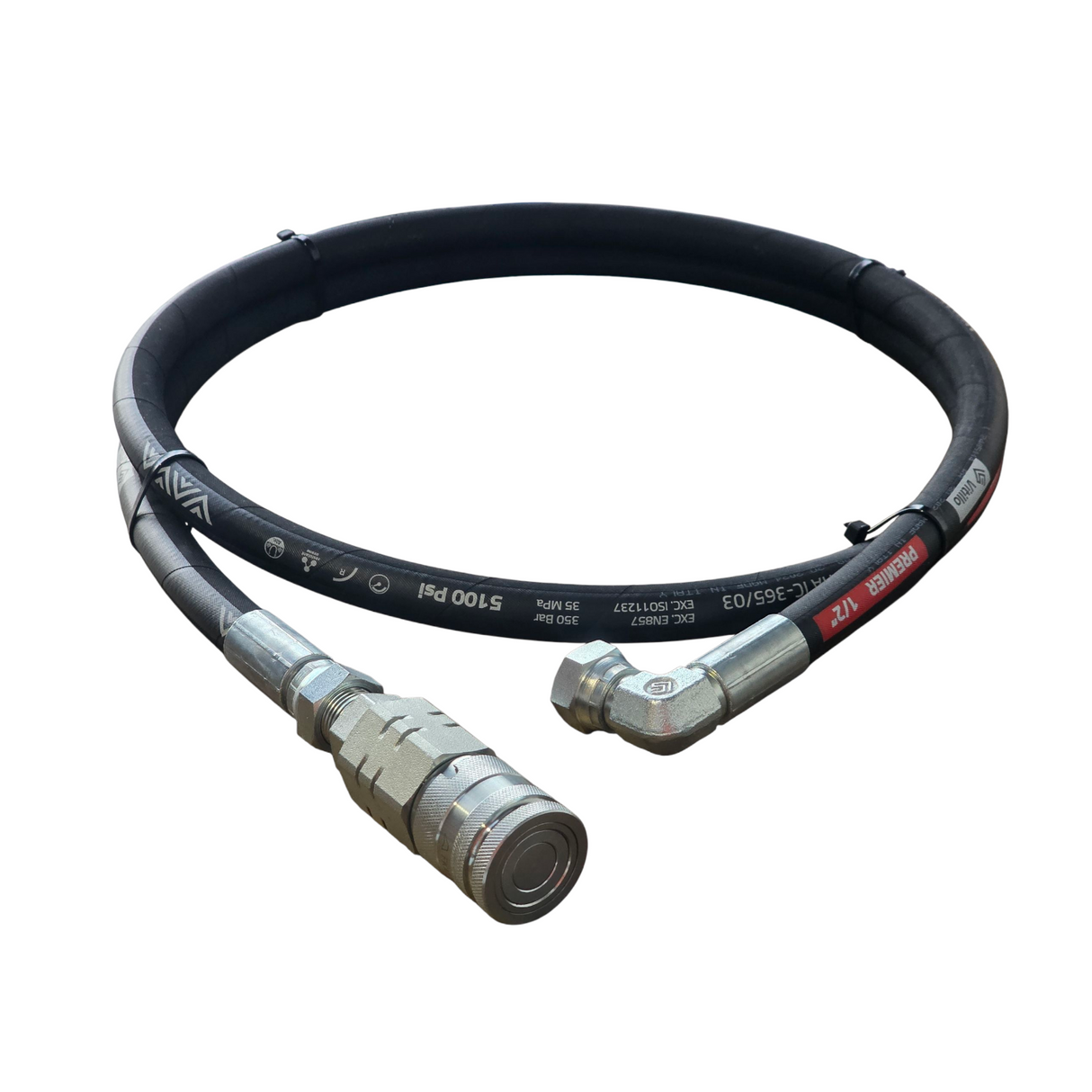 Auger Hose – 1/2" BSPP Compact 90° Elbow x 1/2" BSPP Male