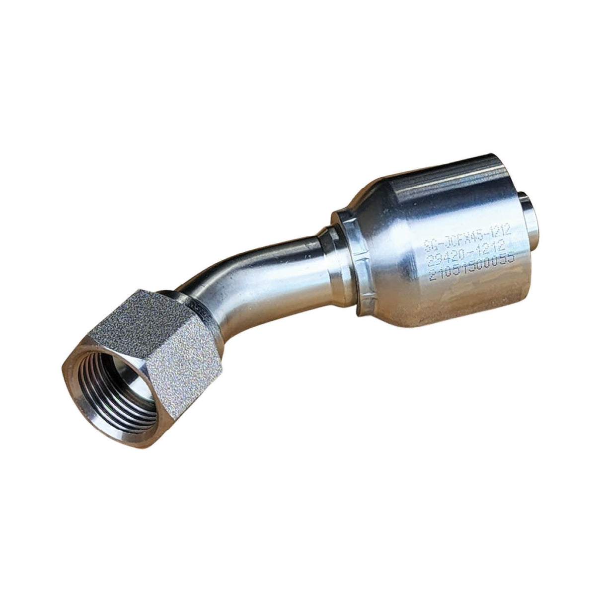 SG-JCFX45 One-Piece JIC Female Swivel 45° Spiral Hose Coupling