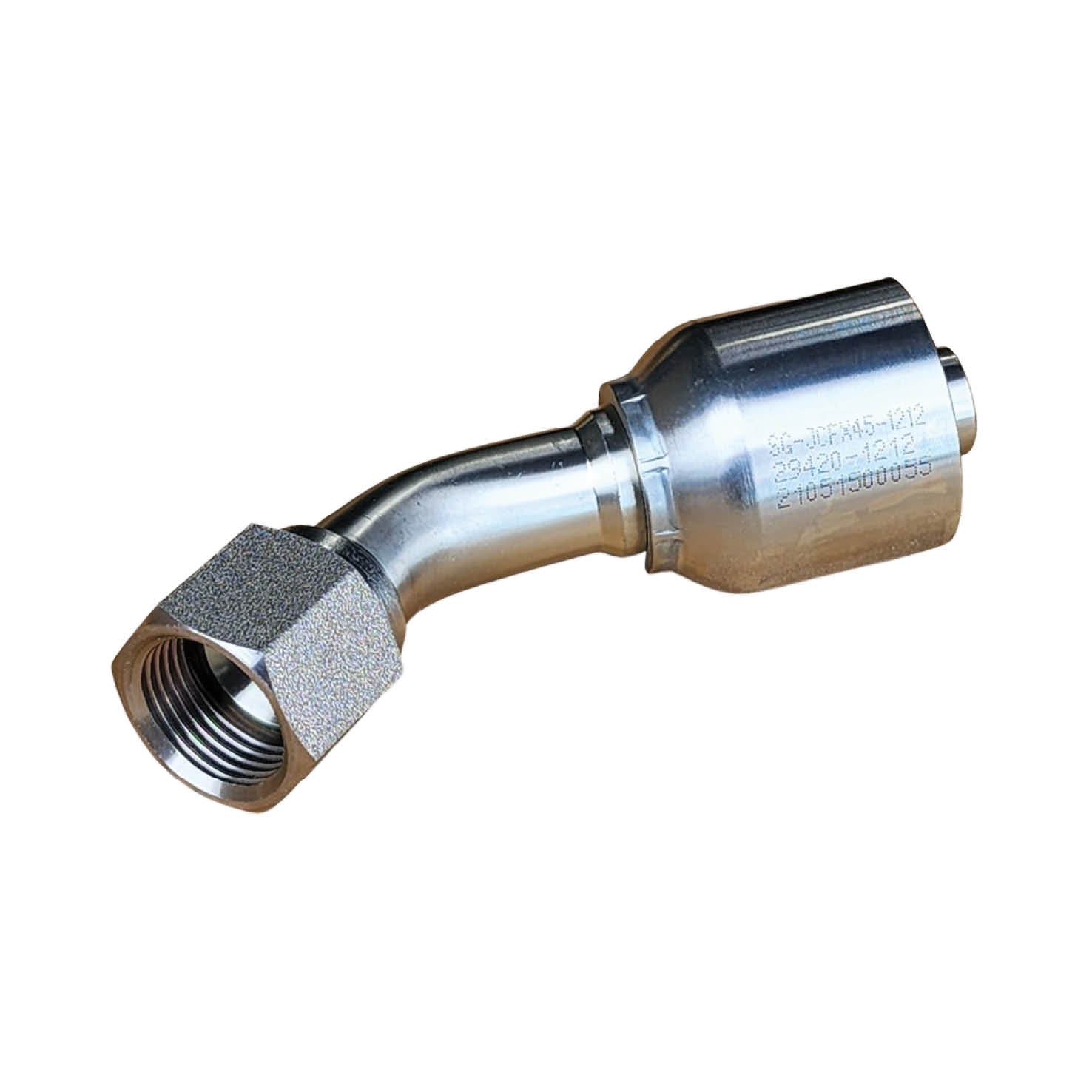 SG-JCFX45 One-Piece JIC Female Swivel 45° Spiral Hose Coupling