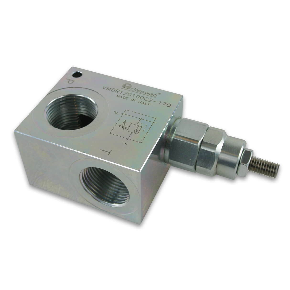 Inline Hydraulic Relief Valve 40LPM 1/2" BSPP 20-210 Bar