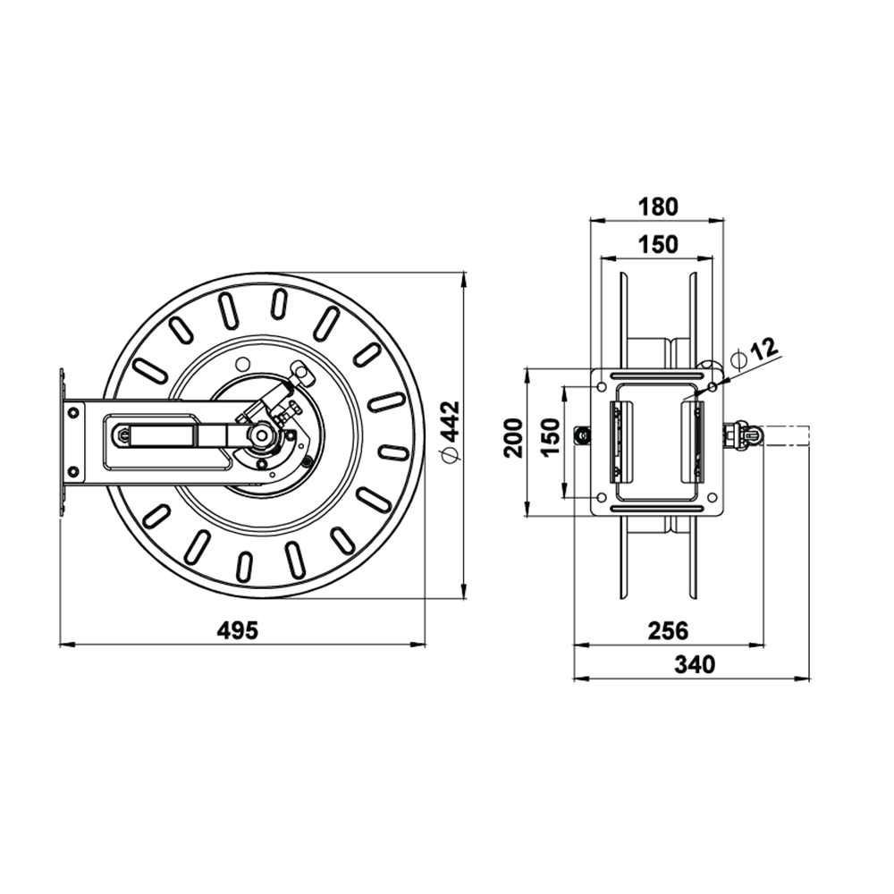 Retracta Y Series Stainless Hand Crank Reel - Suits 1/2" Hose (20m-90m)