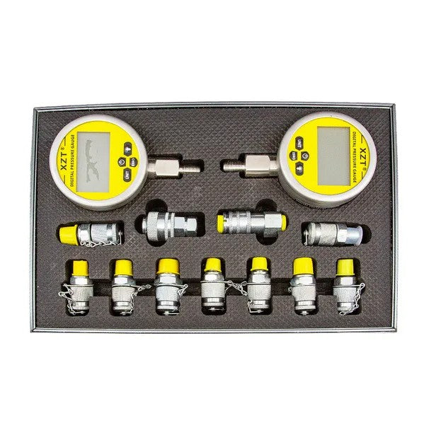 Digital Hydraulic Pressure Test Kit – 2 Gauges & 11 Adaptors