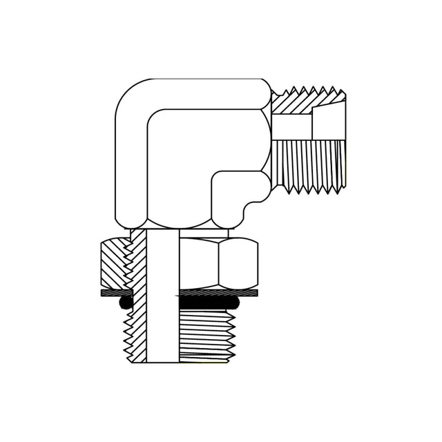 Metric Light Male x UNO Male 90 Degree Elbow