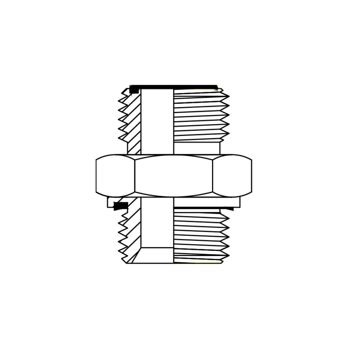 1FM - ORFS MALE X METRIC STUD MALE NIPPLE