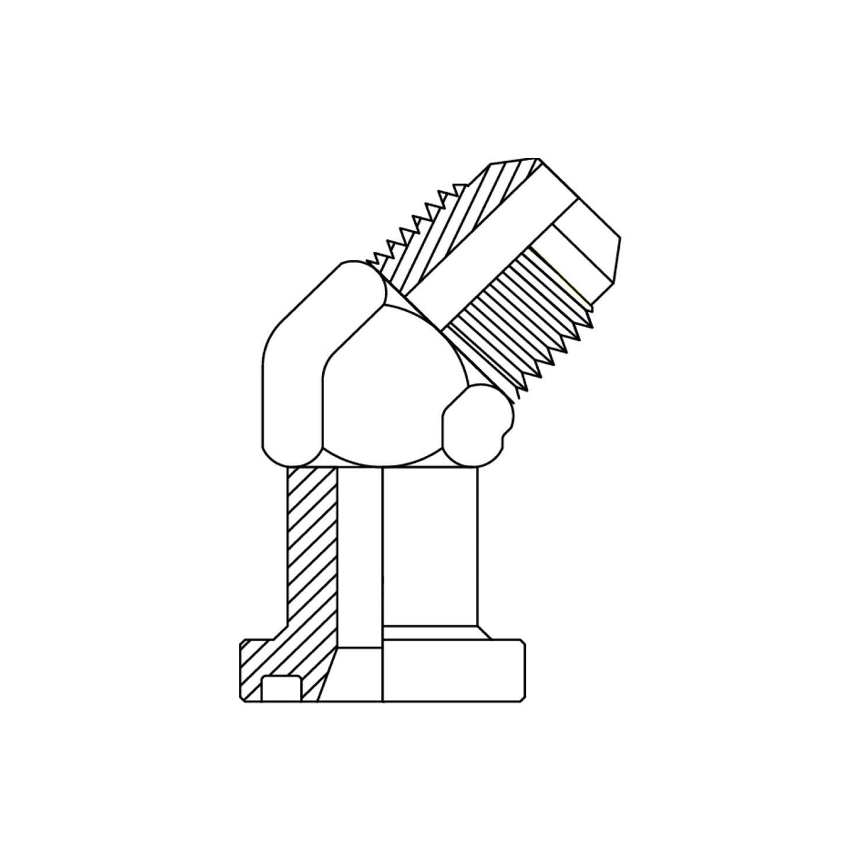 1JFL4C - JIC MALE X CODE 61 FLANGE 45DEG ELBOW COMPACT