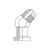 1JFL4C - JIC MALE X CODE 61 FLANGE 45DEG ELBOW COMPACT