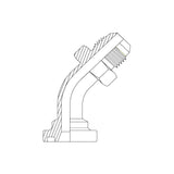 JCM-FH45 - JIC Male x Code 62 Flange 45° Swept Elbow