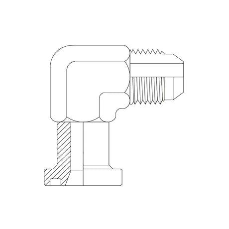 JIC Male × Code 62 Flange 90° Compact Elbow